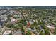 An elevated aerial shot captures a home nestled among lush greenery and other houses in a well-established neighborhood at 635 Bay Ne St, St Petersburg, FL 33701