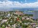 Scenic aerial view of the home with a clear perspective of the water and harbor at 635 Bay Ne St, St Petersburg, FL 33701