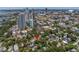 Property aerial view highlighting its proximity to the city skyline and lush greenery at 635 Bay Ne St, St Petersburg, FL 33701
