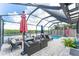 Inviting screened patio with a pool, stylish furniture, and relaxing atmosphere at 909 Silver Palm Way, Apollo Beach, FL 33572