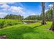 A serene pond adds to the natural beauty of the property at 210 Lake Hobbs Rd, Lutz, FL 33548