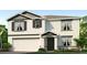 Two-story home with an attached two car garage, simple landscaping and white painted exterior at 3181 Living Coral St, Wimauma, FL 33598