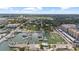 Aerial view of the marina with a city skyline off in the distance with hundreds of boats and yachts at 1222 Palm St, Clearwater, FL 33755