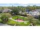 Overhead shot of the community park with lush landscaping and walking paths, ideal for recreation and relaxation at 1222 Palm St, Clearwater, FL 33755