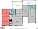 Detailed floor plan of home, featuring a living room, eat-in kitchen, primary bedroom and a screened porch at 1222 Palm St, Clearwater, FL 33755
