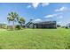 The backyard of this lovely home with well-maintained lawn at 12910 Prestwick Dr, Riverview, FL 33579