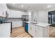Well-lit kitchen featuring white cabinets, stainless steel appliances, a center island, and bright countertops at 12910 Prestwick Dr, Riverview, FL 33579
