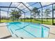 This screened in pool provides an excellent view of the greens at 12910 Prestwick Dr, Riverview, FL 33579