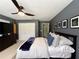 Bedroom featuring ceiling fan, closet, and TV at 17926 Calkins Ct, Spring Hill, FL 34610