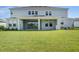 Expansive green backyard and covered patio are ideal for entertaining and relaxing at 2492 Overfalls Pl, Wesley Chapel, FL 33543