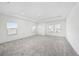 Large, bright main bedroom featuring plush carpeting, tray ceilings, and multiple windows at 2492 Overfalls Pl, Wesley Chapel, FL 33543