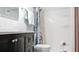 Cozy bathroom features a shower and a well-maintained vanity with modern fixtures at 108 W Saint Johns Way # 210, Apollo Beach, FL 33572