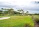Green backyard with pond views and mature landscaping at 2469 Stapleford Pl, Wesley Chapel, FL 33543