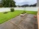 Well-maintained backyard featuring green grass, tasteful plantings, and a privacy fence at 5154 Balsam Dr, Land O Lakes, FL 34639