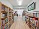 Long hallway featuring rows of bookshelves filled with a variety of books and literature at 6015 19Th N St # 117, St Petersburg, FL 33714