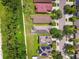Bird's-eye view of the home's roof and surrounding neighborhood, showcasing its peaceful residential setting at 6218 Magnolia Park Blvd, Riverview, FL 33578