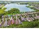 Panoramic aerial view of the homes near a tranquil lake, showcasing a serene residential setting with natural beauty at 6218 Magnolia Park Blvd, Riverview, FL 33578