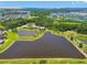 Wonderful community view with several lakes and residential buildings in the distance at 6218 Magnolia Park Blvd, Riverview, FL 33578