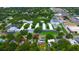 Overhead view showcases the property with a pool and gazebo next to a school, blending residential charm with community access at 101 N Corona Ave, Clearwater, FL 33765