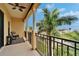 Enjoy the fresh air from this spacious balcony with black metal railing and views at 6412 Mayra Shores Ln, Apollo Beach, FL 33572