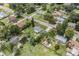 Aerial view of a gray-roofed house in a verdant neighborhood with mature trees and green lawns at 2612 Lenna Ave, Seffner, FL 33584