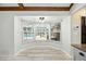 Eat-in kitchen area with a bay window overlooking the pool at 11301 Donneymoor Dr, Riverview, FL 33569