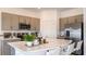 Bright kitchen features stainless steel appliances, grey cabinets, and a large island with seating at 13236 Stable Pl, Parrish, FL 34219