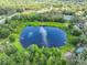 A high shot of a pond, with a park containing a baseball field and tennis courts next to it at 1708 Pond Lake Dr, Tampa, FL 33612