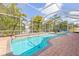 Screened in pool with brick patio and lush tropical landscaping at 22623 Cliffside Way, Land O Lakes, FL 34639