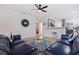 Spacious living area with a comfortable leather sofa and views of the modern kitchen at 2311 16Th S Ave, St Petersburg, FL 33712