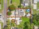 Aerial view of property featuring a fenced yard, pool, and ample parking at 5315 40Th N St, St Petersburg, FL 33714