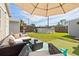 The backyard features an outdoor lounge area, a putting green and an above-ground pool at 5315 40Th N St, St Petersburg, FL 33714