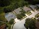 Aerial view highlighting homes with screened-in pools, lush landscaping, and well-maintained lawns at 1137 Pristine Pl, Lutz, FL 33549