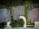Aerial view of a well-maintained home with a landscaped yard and circular driveway at 1137 Pristine Pl, Lutz, FL 33549