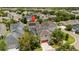 Aerial view of home with surrounding neighborhood showcasing the roof and landscaping at 5955 Caldera Ridge Dr, Lithia, FL 33547