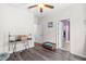 Spacious bedroom with hardwood floors and easy access to the other rooms in the house at 5955 Caldera Ridge Dr, Lithia, FL 33547