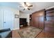 Versatile office space with a built-in Murphy bed and ample storage, maximizing functionality at 17544 Fairmeadow Dr, Tampa, FL 33647