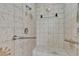 Barrier-free shower with grab bars and built-in bench at 3102 E Trapnell Rd, Plant City, FL 33566
