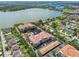 Panoramic aerial view showcases the community's lakefront location and manicured landscaping at 7903 Seminole Blvd # 2203, Seminole, FL 33772