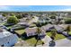 Aerial view of home in a residential neighborhood with mature trees and well-maintained lawns at 7619 Limington Dr, Port Richey, FL 34668