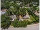 An aerial view reveals a home with mature trees and well-maintained landscaping in a quiet neighborhood at 878 Franklin Cir, Palm Harbor, FL 34683
