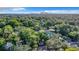 Picturesque aerial view showcasing the neighborhood's lush greenery and distant skyline at 2101 E Ellicott St, Tampa, FL 33610