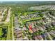 Aerial view of a neighborhood showcasing the layout and the location of the property at 12218 Avondale Oak Pl, Riverview, FL 33578