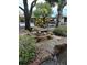 Community picnic table surrounded by mature trees and green landscape at 1980 Tahitian Pl # 10, Dunedin, FL 34698