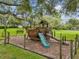 Community playground with boat-themed play structure featuring a slide and climbing areas at 5110 Lake Valencia E Blvd, Palm Harbor, FL 34684