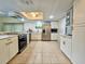 Spacious kitchen with stainless steel appliances, white cabinets, and tile backsplash at 10928 Echo Loop, New Port Richey, FL 34654