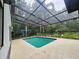 Inviting screened-in pool with lush greenery providing a relaxing outdoor experience at 10928 Echo Loop, New Port Richey, FL 34654