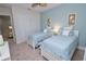 Charming bedroom with twin beds and light blue walls at 7814 Hidden Creek Loop # 104, Lakewood Ranch, FL 34202