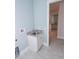 Convenient laundry room with sink and built-in cabinets at 7730 Hidden Creek Loop # 102, Lakewood Ranch, FL 34202