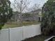 View of a fenced backyard with mature trees at 5380 4Th N St # 203, St Petersburg, FL 33703